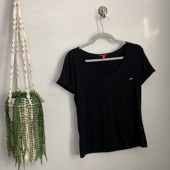 GUESS - CASUAL BLACK T-SHIRT - Picture 14 of 15